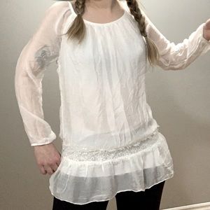Flowy top lace boho made in italy